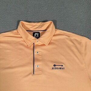 FootJoy FJ Shirt‎ Mens XL Orange Performance Golf Polo Pocket Athletic Fit Logo